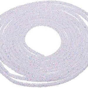 MECCANIXITY 5 Yard 6mm Glitter Sequins Rope Sequins Rhinestone Tube Cord for DIY Wedding Dresses Costume Clothing Shoes Jewelry Accessory White
