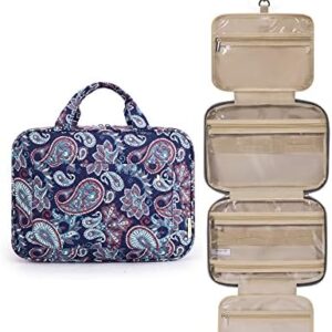 BAGSMART Toiletry Bag Travel Bag with Hanging Hook, Water-resistant Makeup Cosmetic Bag Travel Organizer for Accessories, Shampoo, Full-size Container, Toiletries
