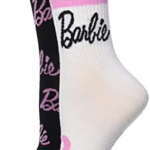 Barbie Women's 2 Pack Mid Crew Socks
