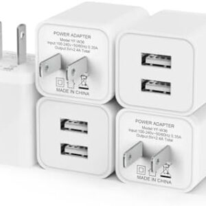 5Pack USB Wall Charger, iGENJUN 2.4A Dual USB Port Cube Power Plug Adapter Fast Phone Charger Block Charging Box Brick for iPhone 15/15 Pro/15 Pro Max/14, Samsung Galaxy, Pixel, LG, Android-White