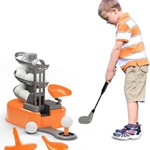 iPlay, iLearn Kids Golf Toys Set, Boys Outdoor Sport Toy Age 3-5, Toddler Outside Golf Ball Game W/Left & Right Club Head, Child Yard Play, Birthday Gifts for 4 6 7 8 Year Olds Girls